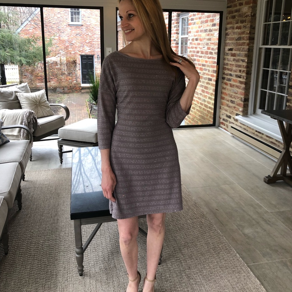 Express tan sequin dress in EUC
